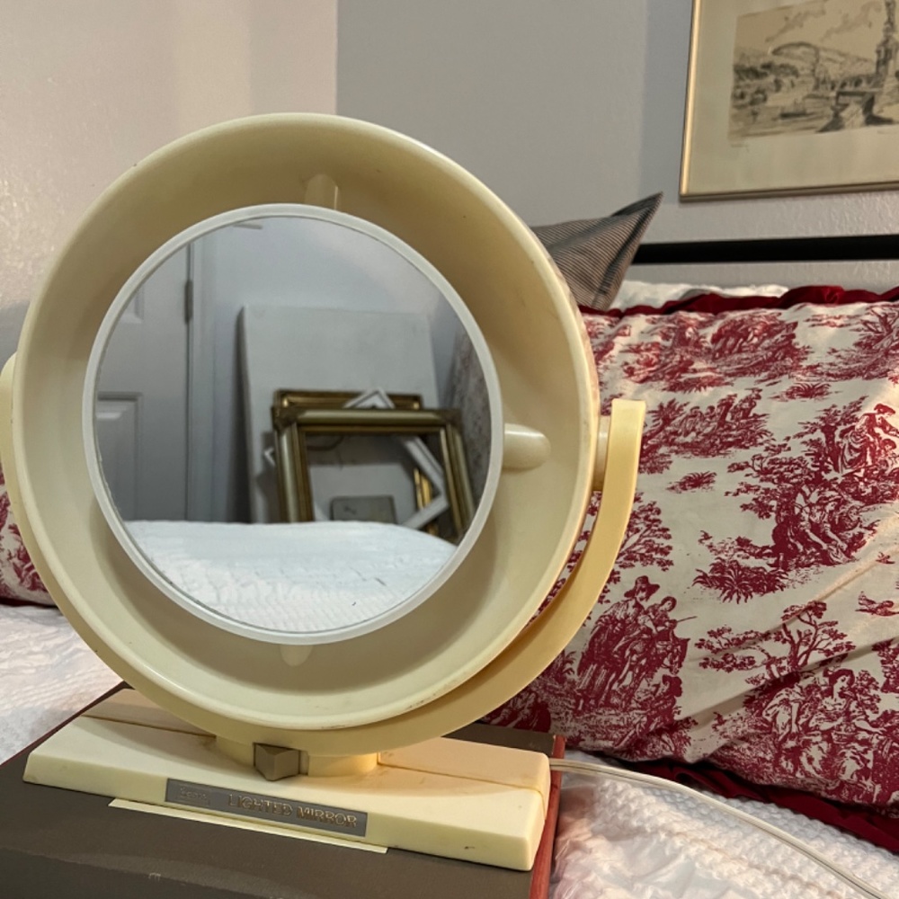 Vintage 70s SEARS Lighted Makeup Mirror